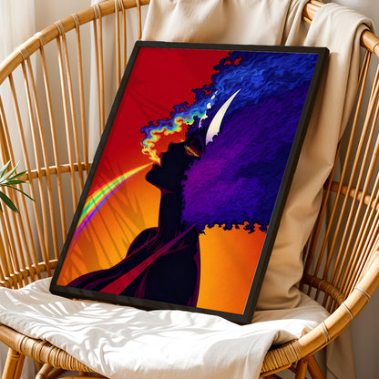 Psychedelic Rainbow Woman Poster