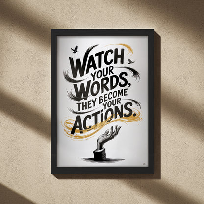Watch Your Words Inspirational Poster