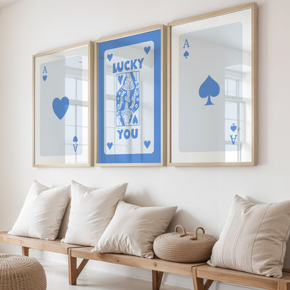 Lucky Cards Wall Art Set of 3