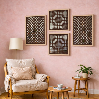 Optical Dot Pattern Mirror Set of 4