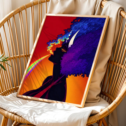 Psychedelic Rainbow Woman Poster