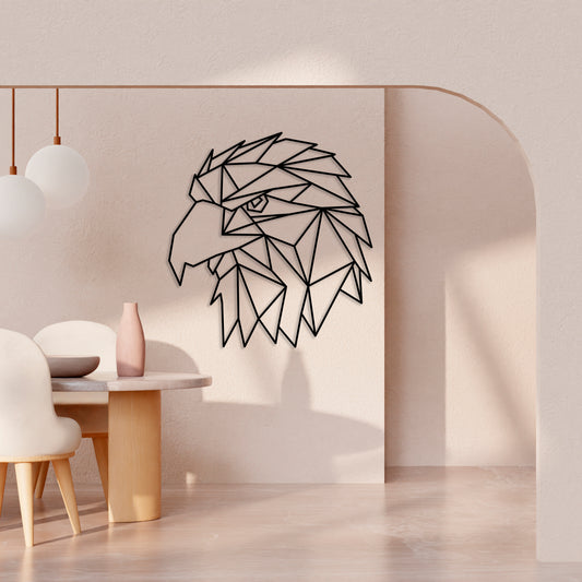 Geometric Eagle Pinewood Wall Art