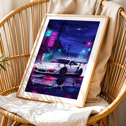 Cyberpunk Porsche Wall Frame
