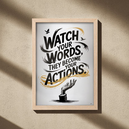 Watch Your Words Inspirational Poster