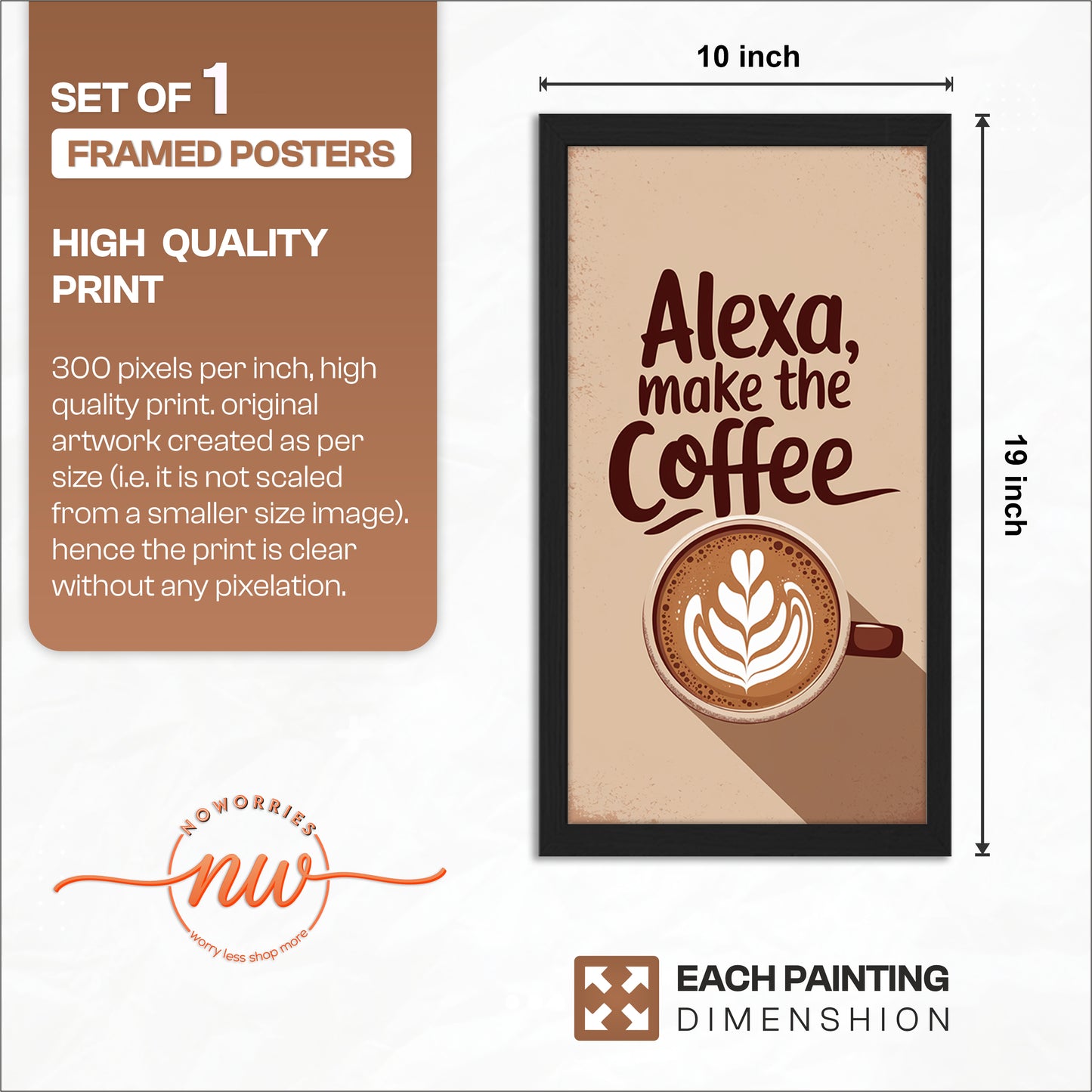 Minimal Coffee Quote Wall Frame