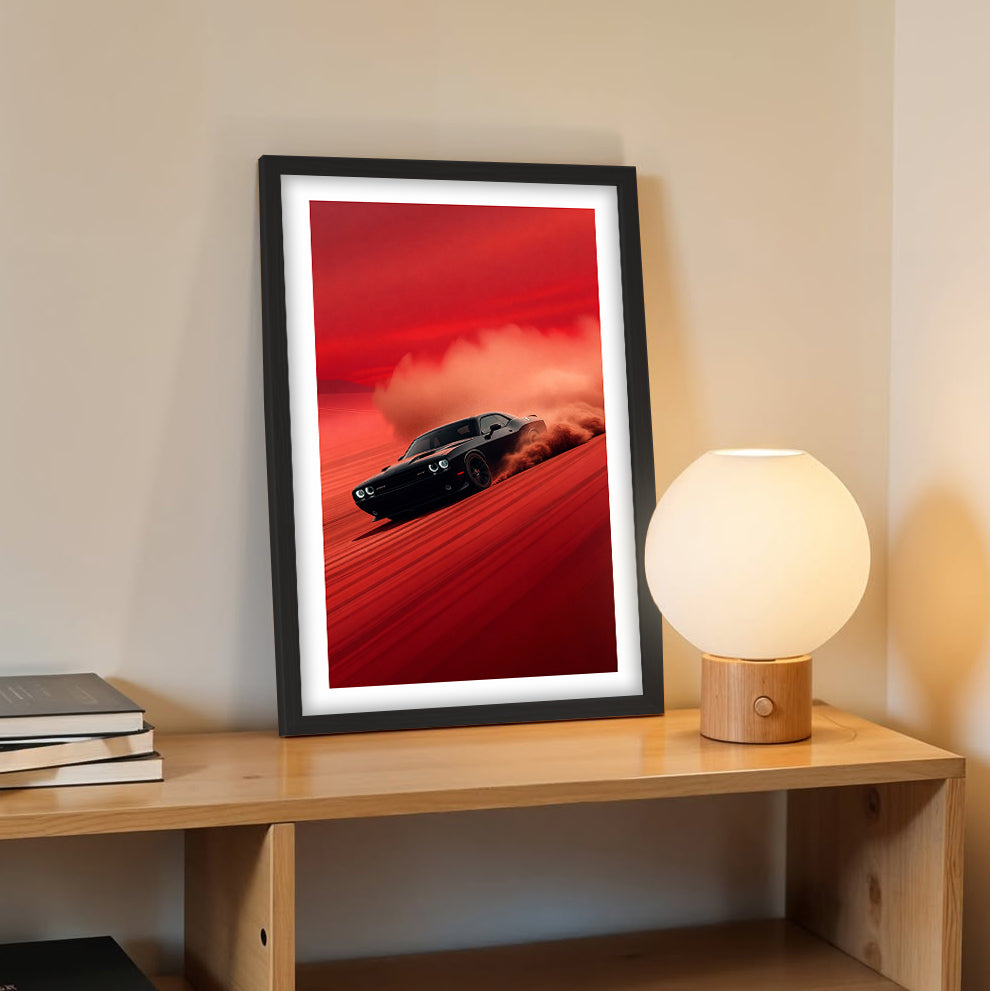 Dodge Challenger Red Drift Wall Frame