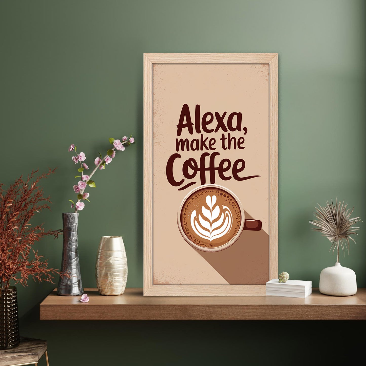 Minimal Coffee Quote Wall Frame