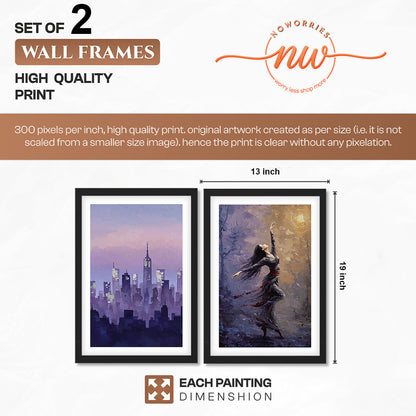 Dancer & Skyline Framed Set