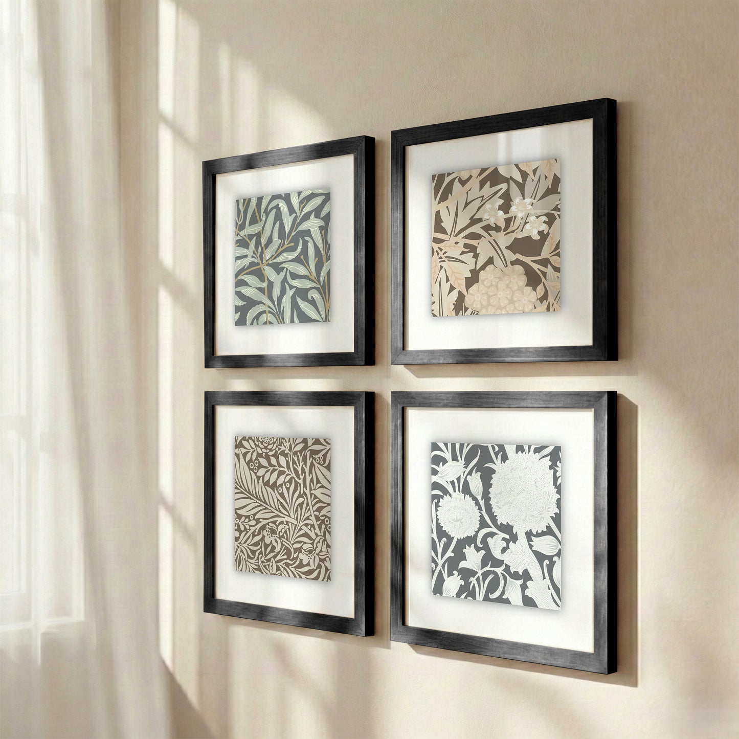 Vintage Floral Wall Frame Set of 4