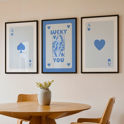 Lucky Cards Wall Art Set of 3