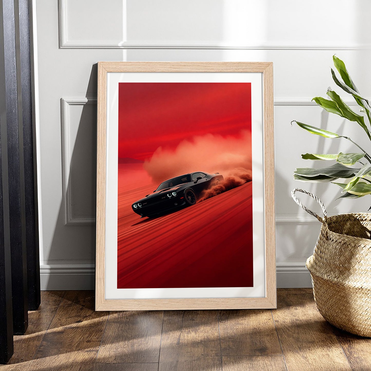 Dodge Challenger Red Drift Wall Frame