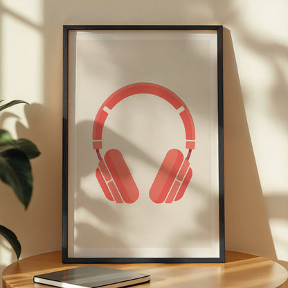 Minimalist Headphones Wall Poster