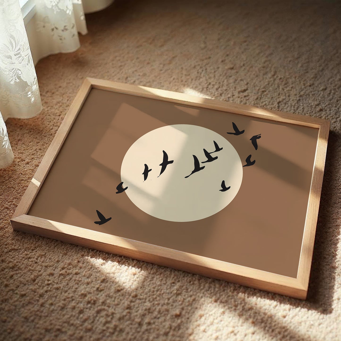 Moonlit Birds Minimalist Celestial Wall Art