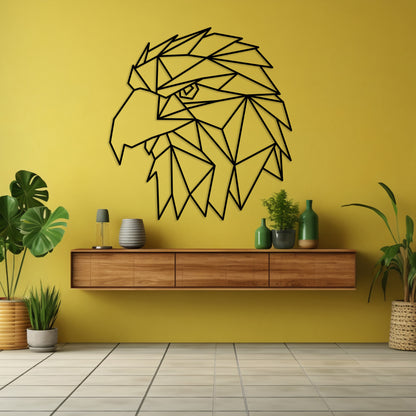Geometric Eagle Pinewood Wall Art