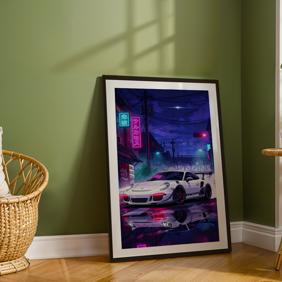 Cyberpunk Porsche Wall Frame