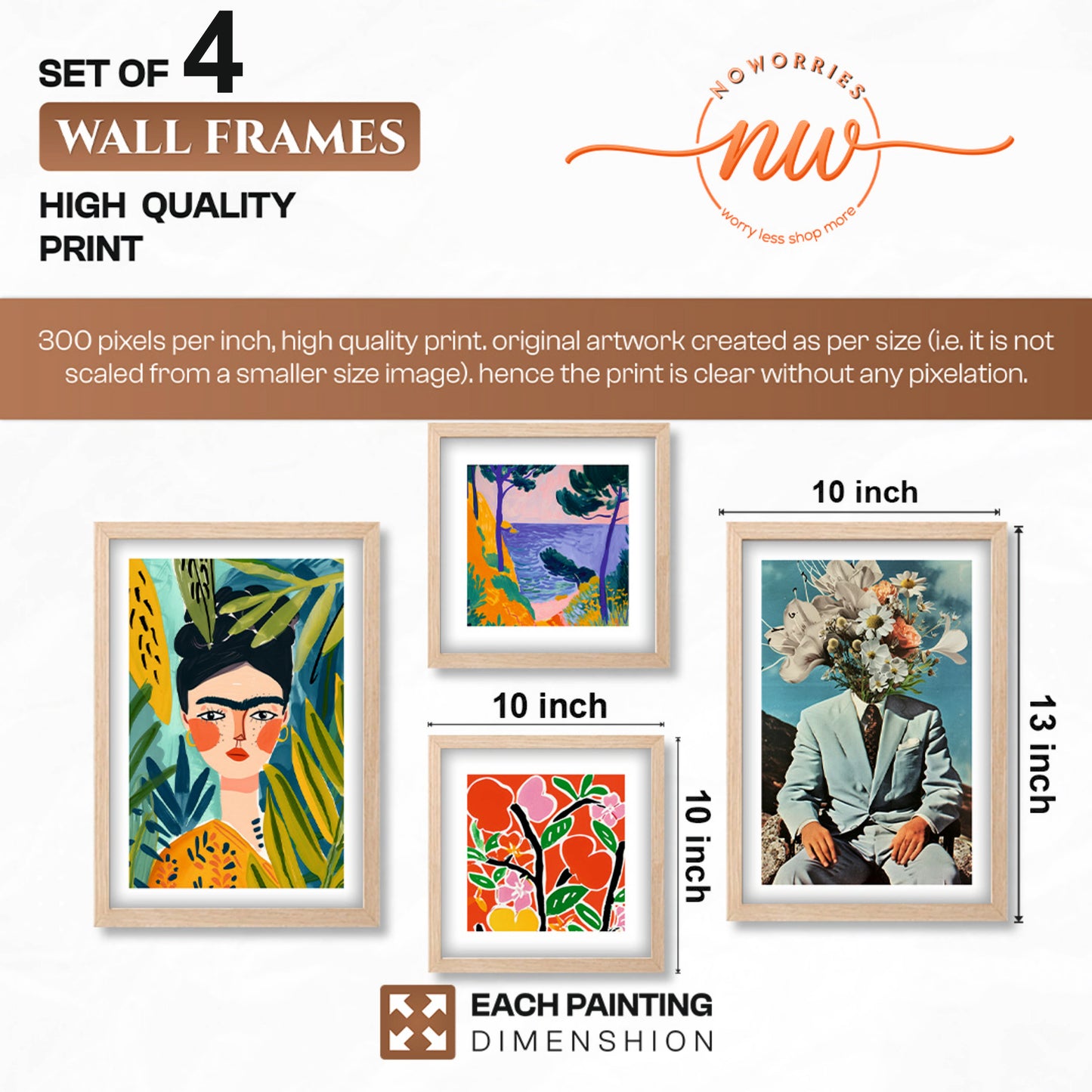 Modern Expression Wall Set of 4