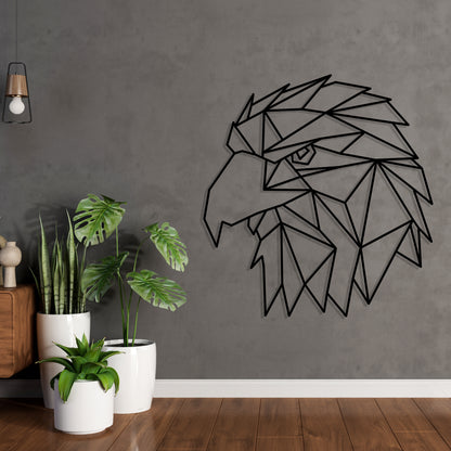 Geometric Eagle Pinewood Wall Art