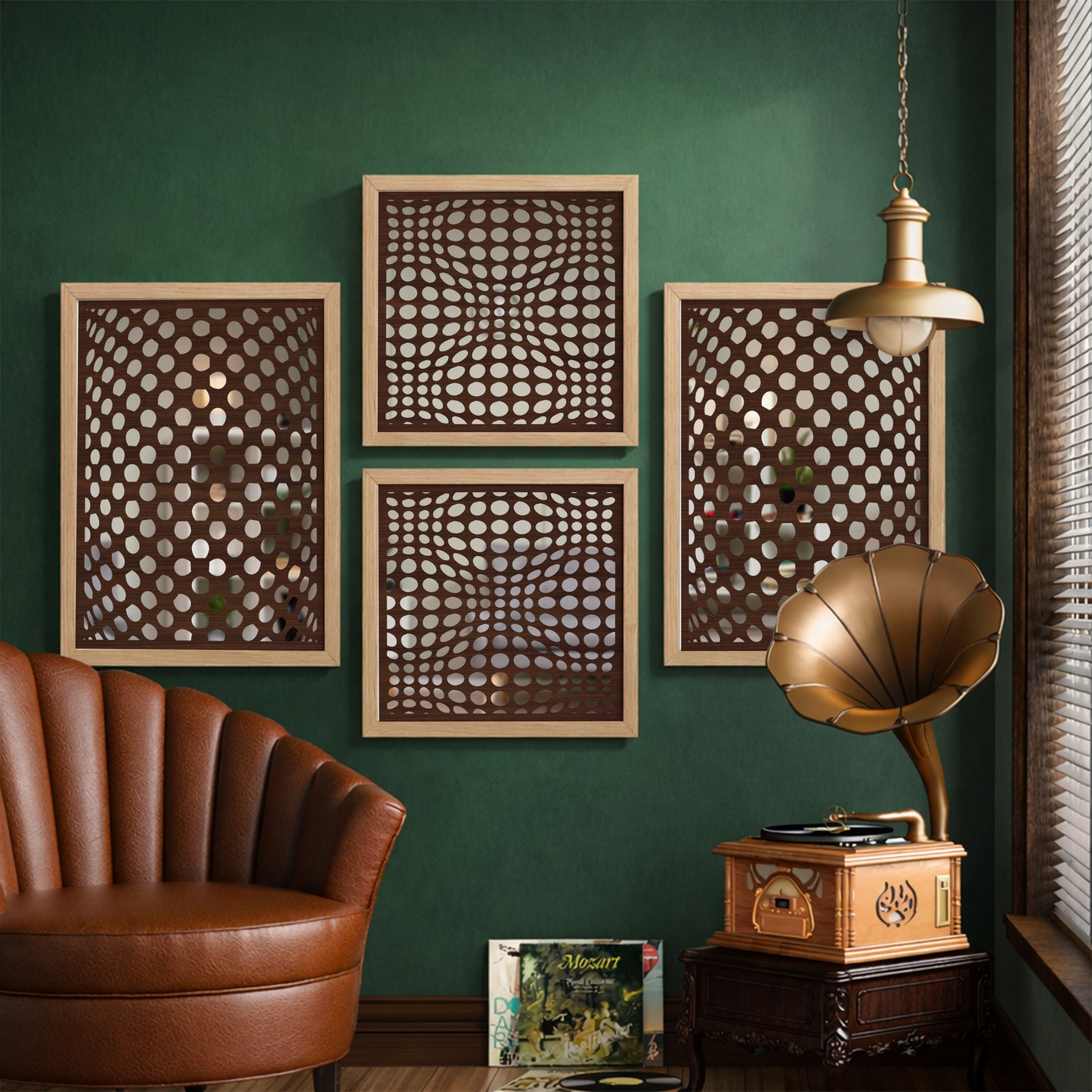 Optical Dot Pattern Mirror Set of 4