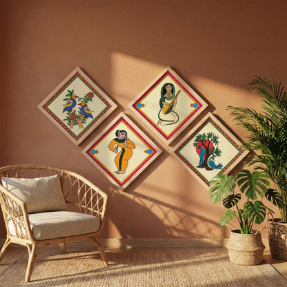 Folk Heritage Wall Art Set of 4