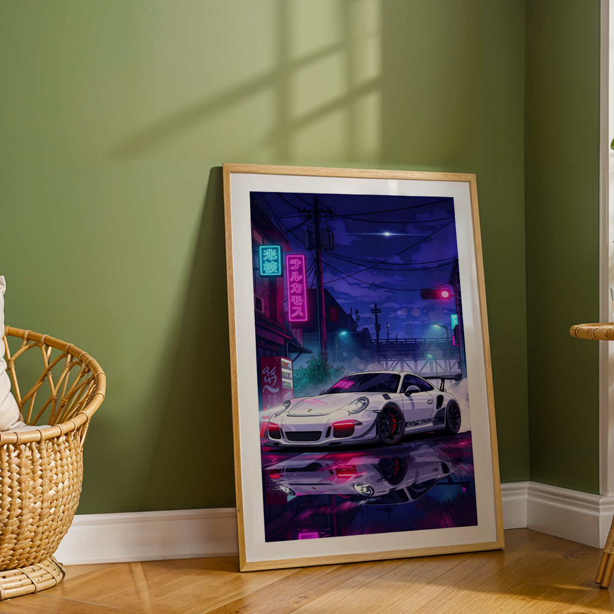 Cyberpunk Porsche Wall Frame