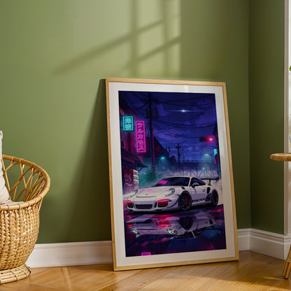 Cyberpunk Porsche Wall Frame