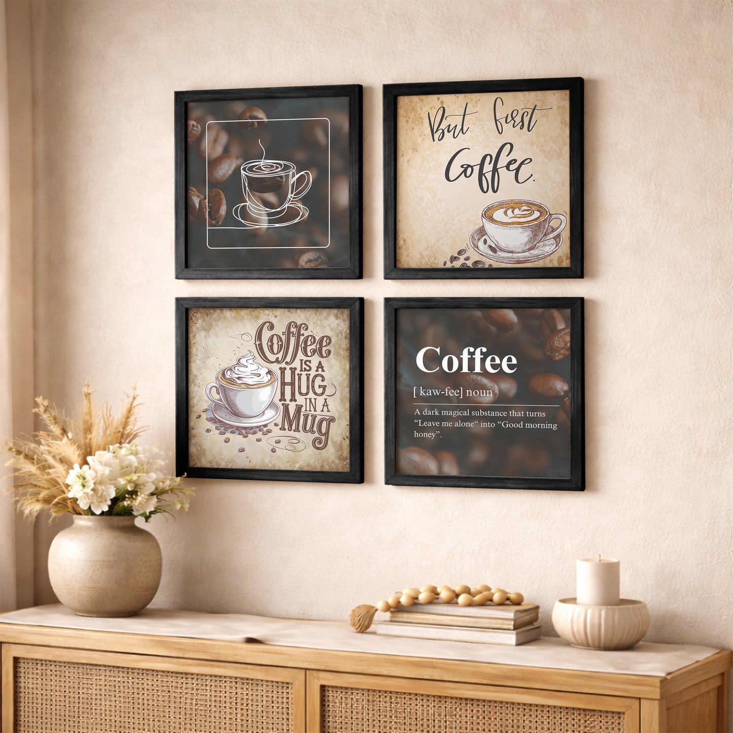 Coffee Lover Wall Art Set of 4