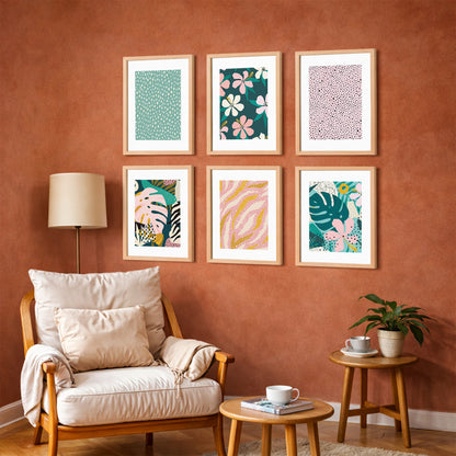 Scandinavian Abstract Art Wall Frame Collection Set of 6