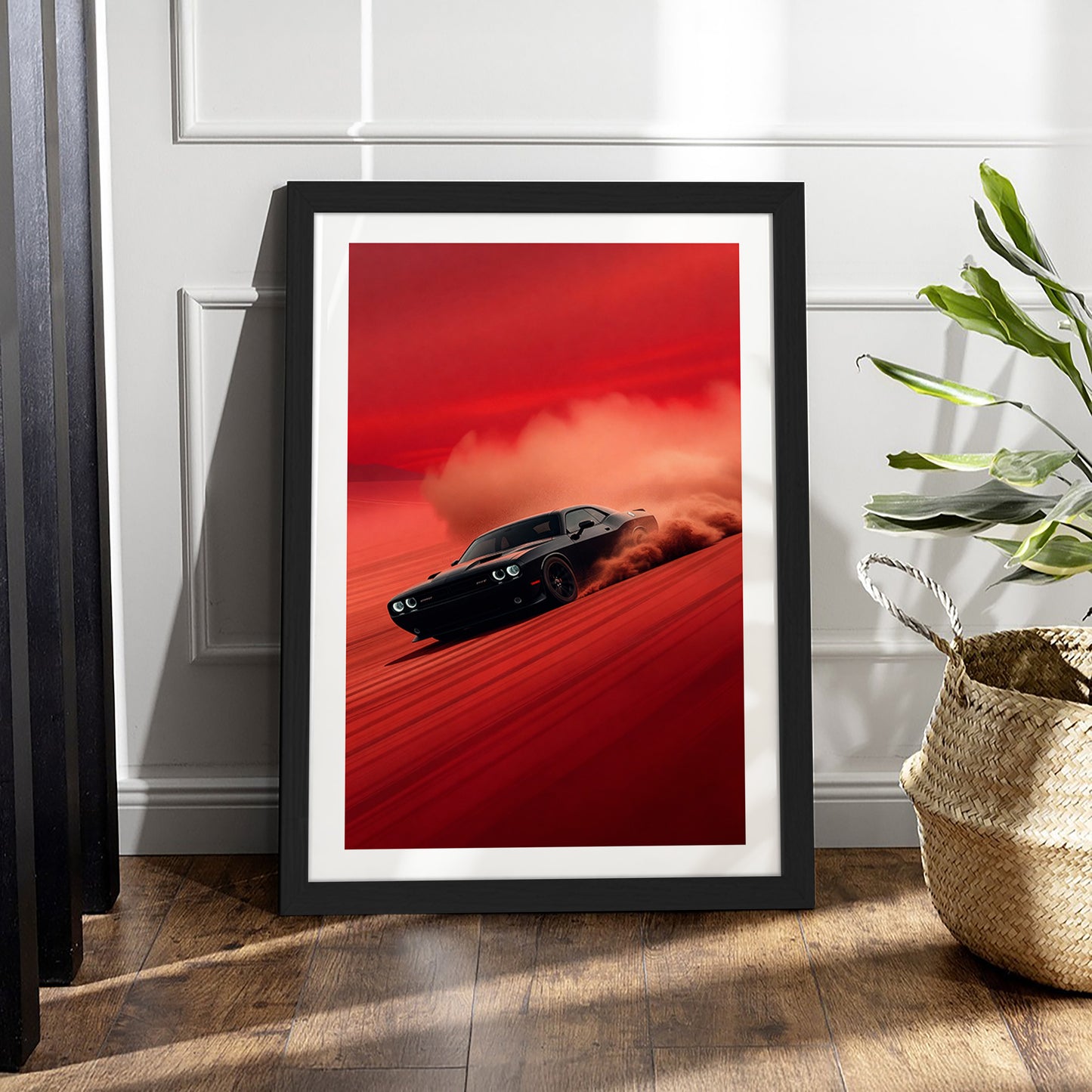 Dodge Challenger Red Drift Wall Frame