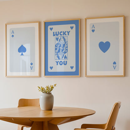 Lucky Cards Wall Art Set of 3