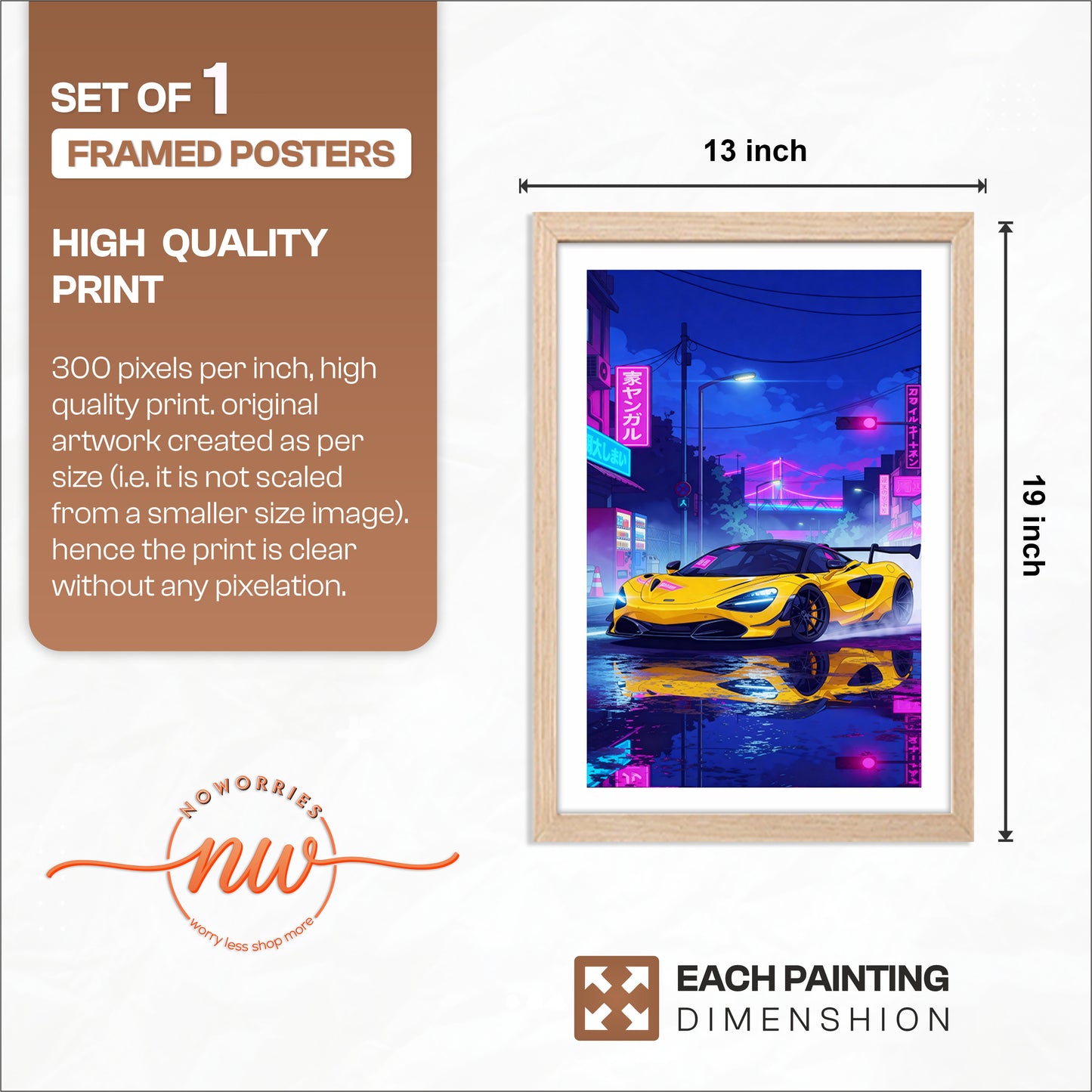 Retro Neon Speed Wall Frame