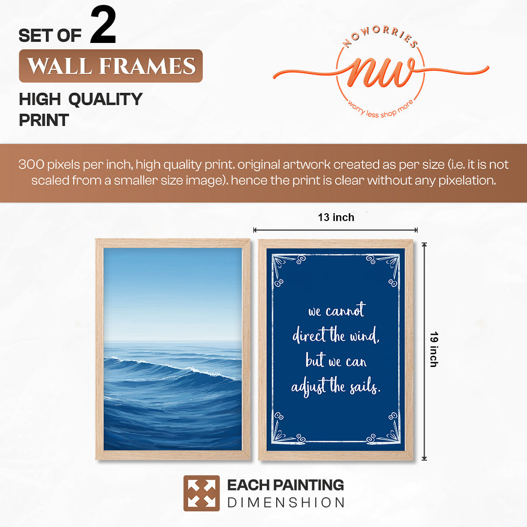 Adjust the Sails Coastal Motivational Wall Art Set of 2