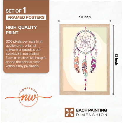 Boho Dreamcatcher Minimalist Framed Poster