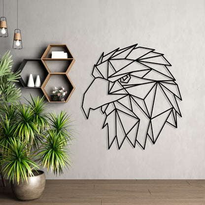 Geometric Eagle Pinewood Wall Art