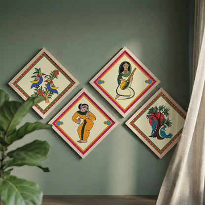 Folk Heritage Wall Art Set of 4