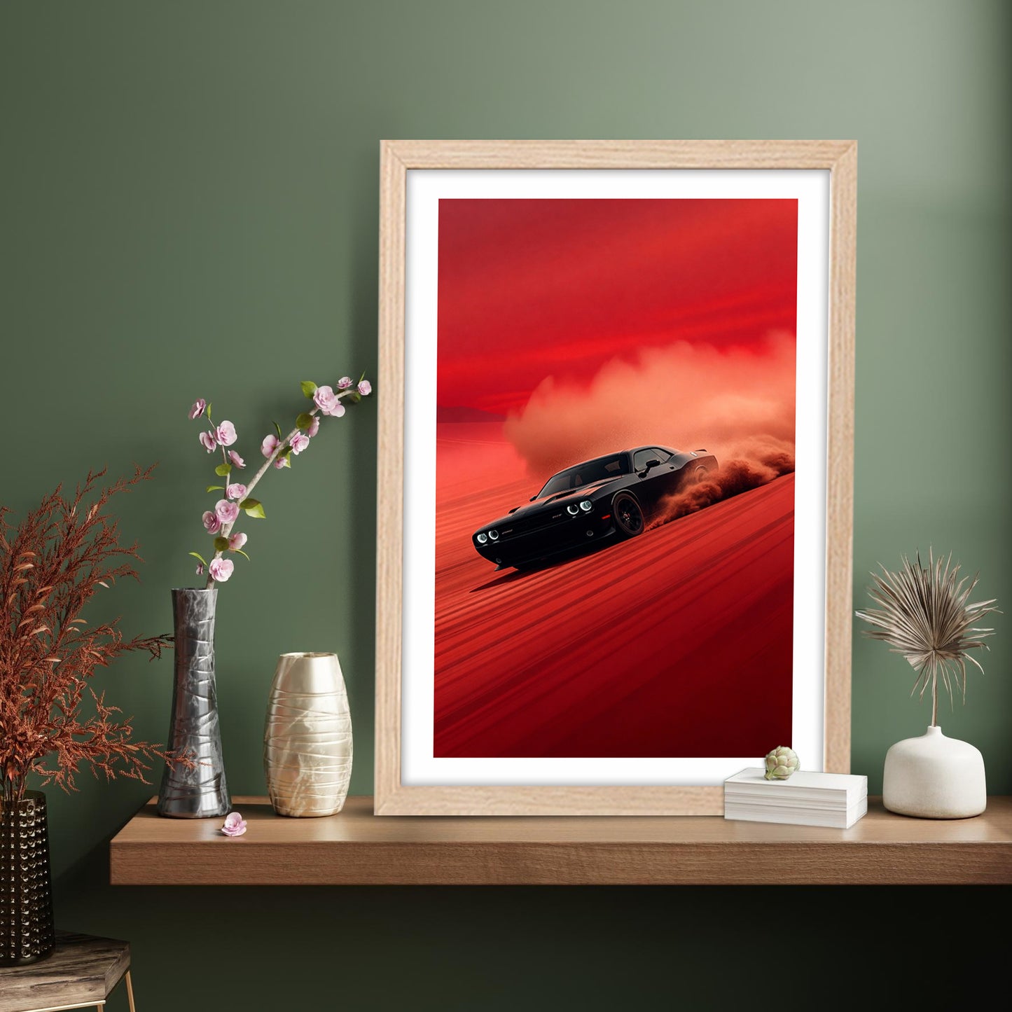Dodge Challenger Red Drift Wall Frame
