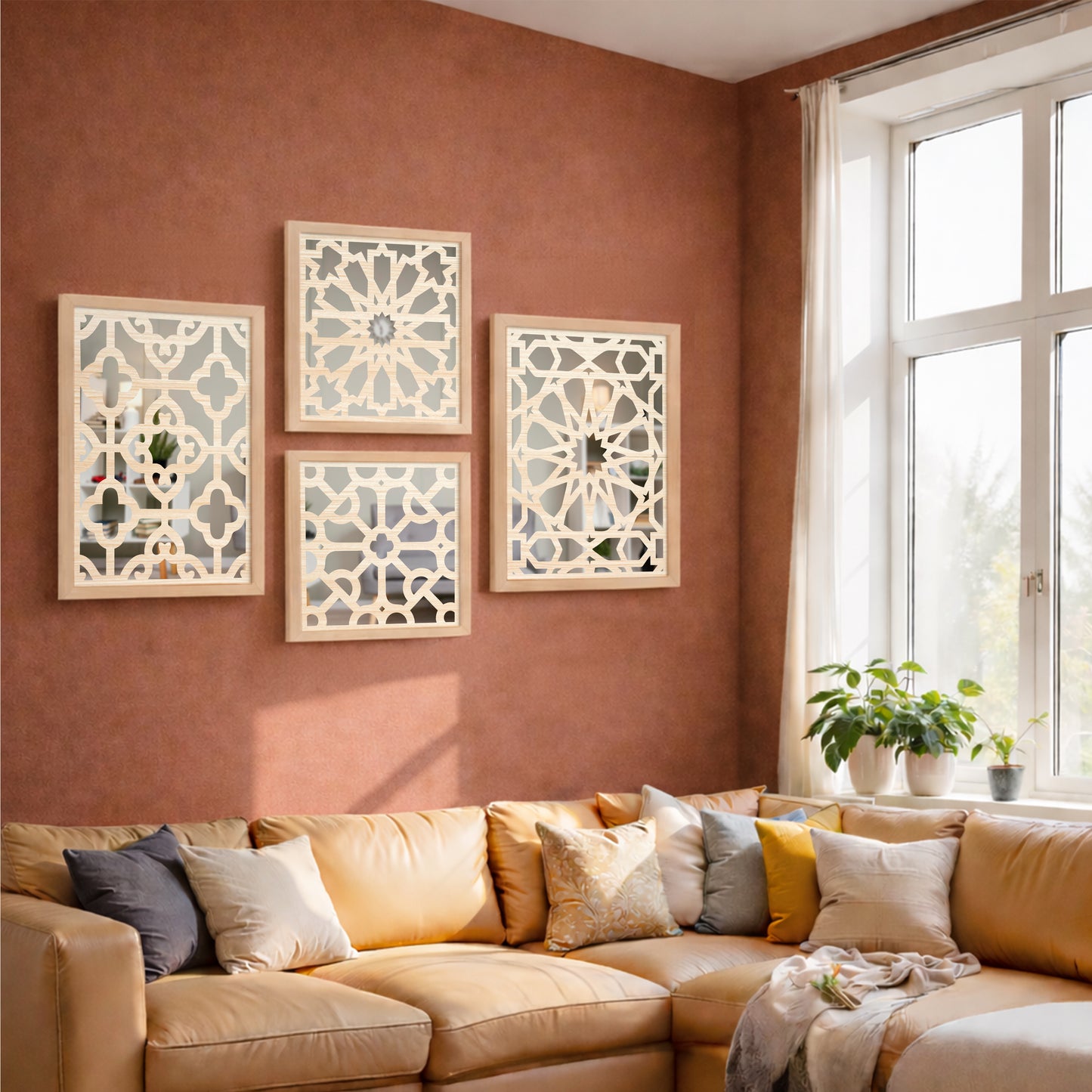 Moroccan Style Mirror Art Set of 4
