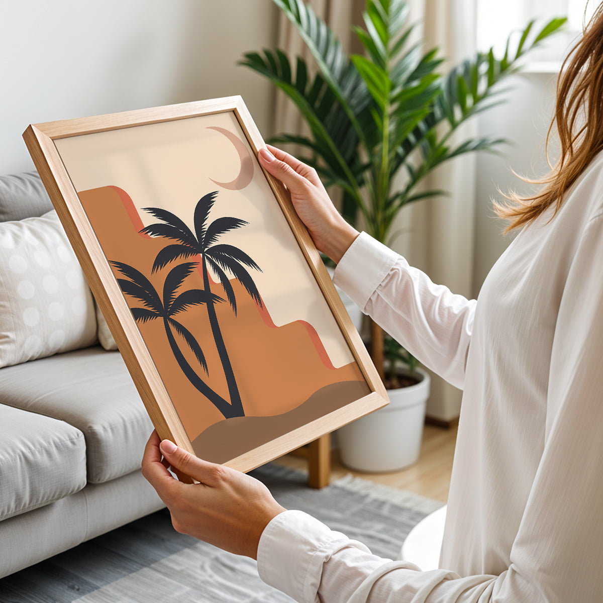 Abstract Tropical Palm Silhouette Wall Art