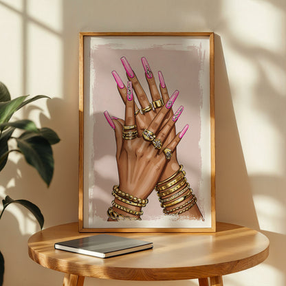 Luxury Nail Art & Jewelry Fashion Wall Print
