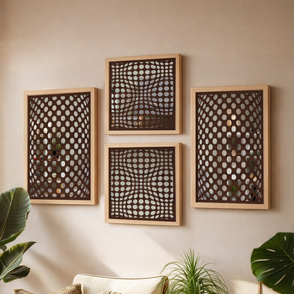 Optical Dot Pattern Mirror Set of 4