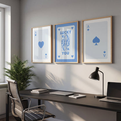Lucky Cards Wall Art Set of 3