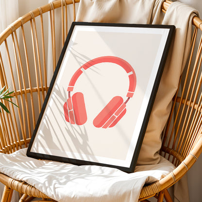 Minimalist Headphones Wall Poster