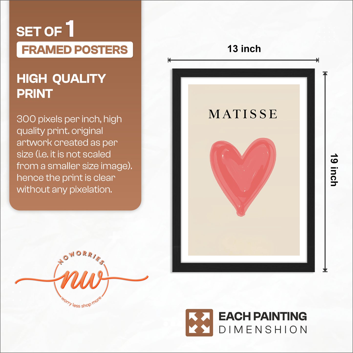 Matisse Heart Minimalist Framed Wall Art