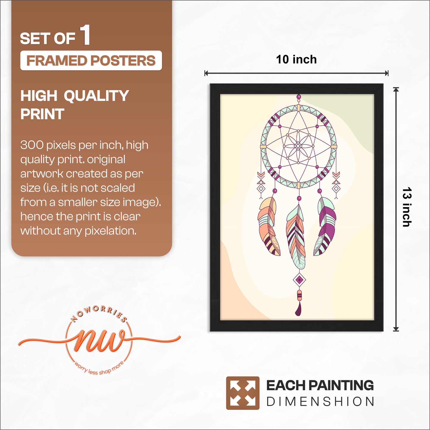 Boho Dreamcatcher Minimalist Framed Poster