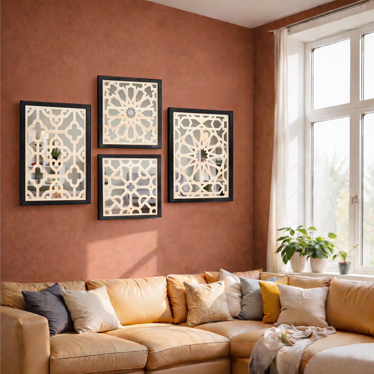 Moroccan Style Mirror Art Set of 4