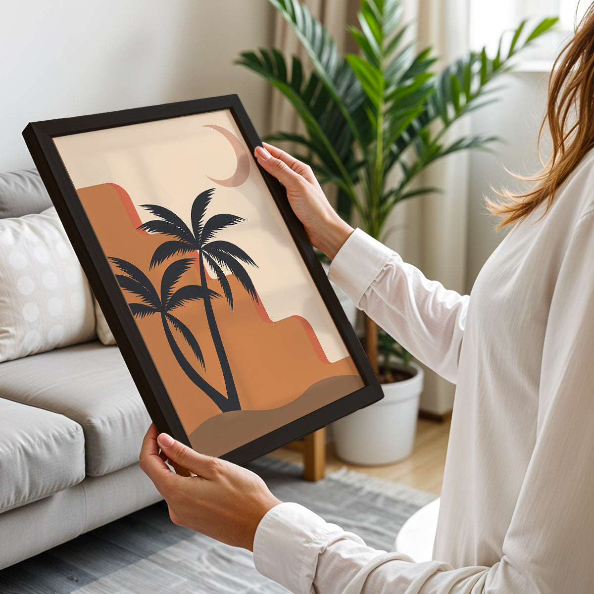 Abstract Tropical Palm Silhouette Wall Art