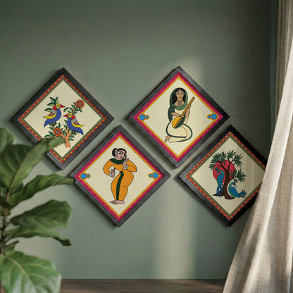 Folk Heritage Wall Art Set of 4