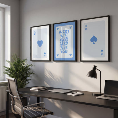 Lucky Cards Wall Art Set of 3