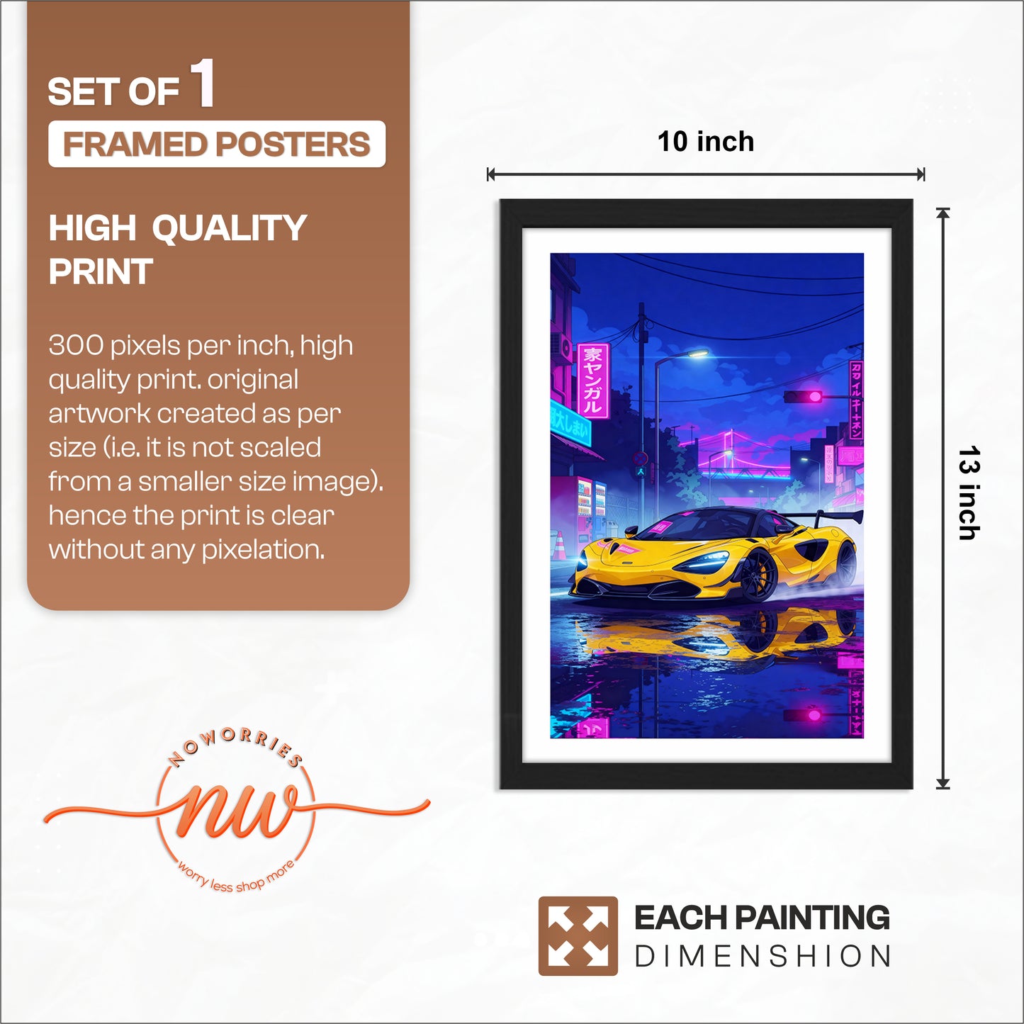 Retro Neon Speed Wall Frame