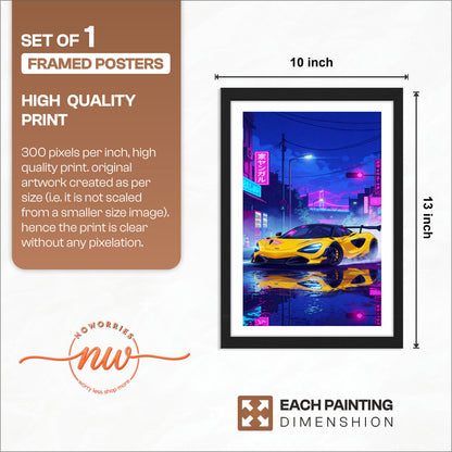 Retro Neon Speed Wall Frame