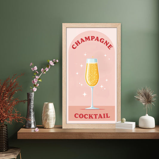Champagne Cocktail Minimal Art